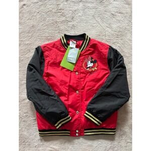 Disney‎ Girl's Minnie Mouse Varsity Jacket Red Disney Store Size 9/10 NWT